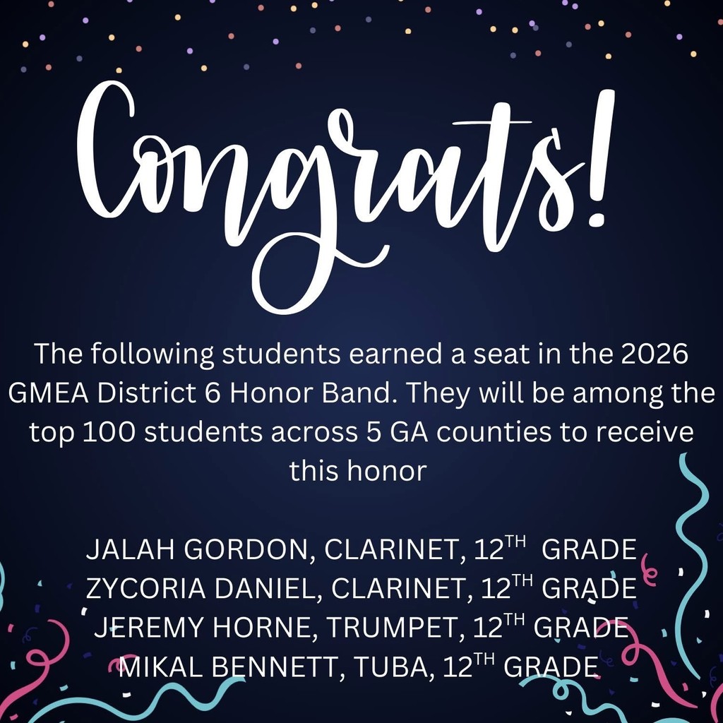 Flyer announcing GMEA District 6 Honor Band recipients.