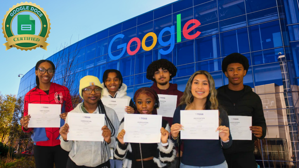 Scholars pose with their certificates.