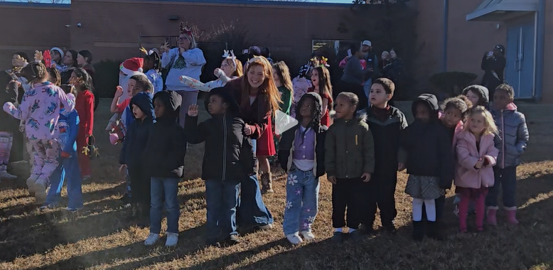 students on hill waiting