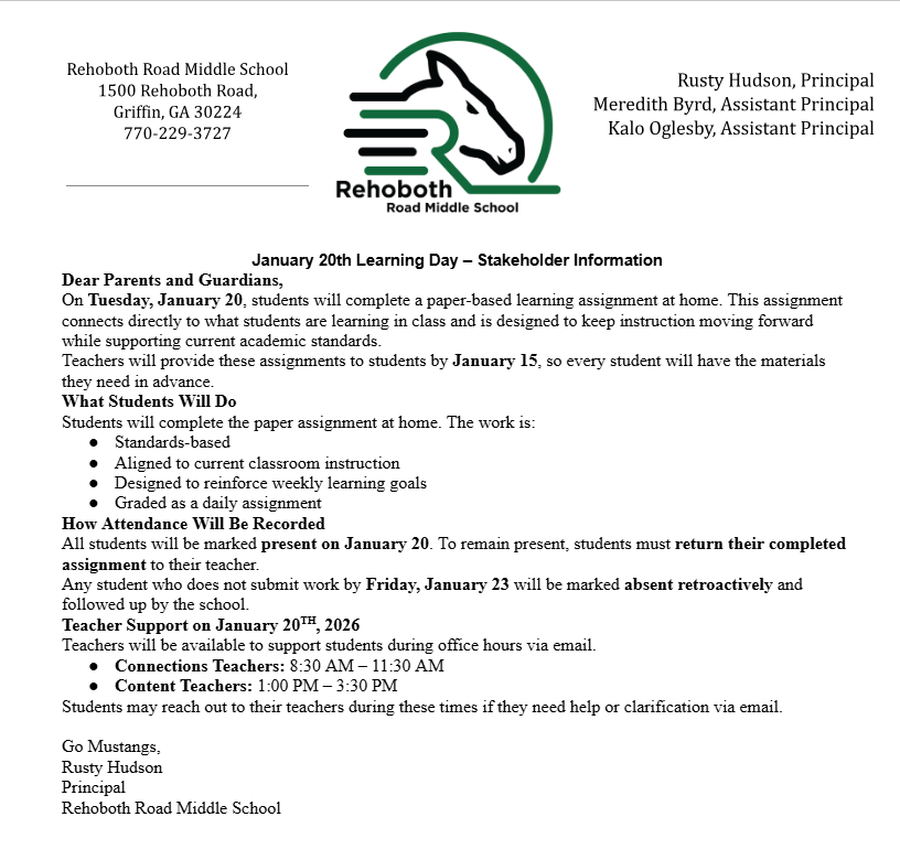 at home learning day