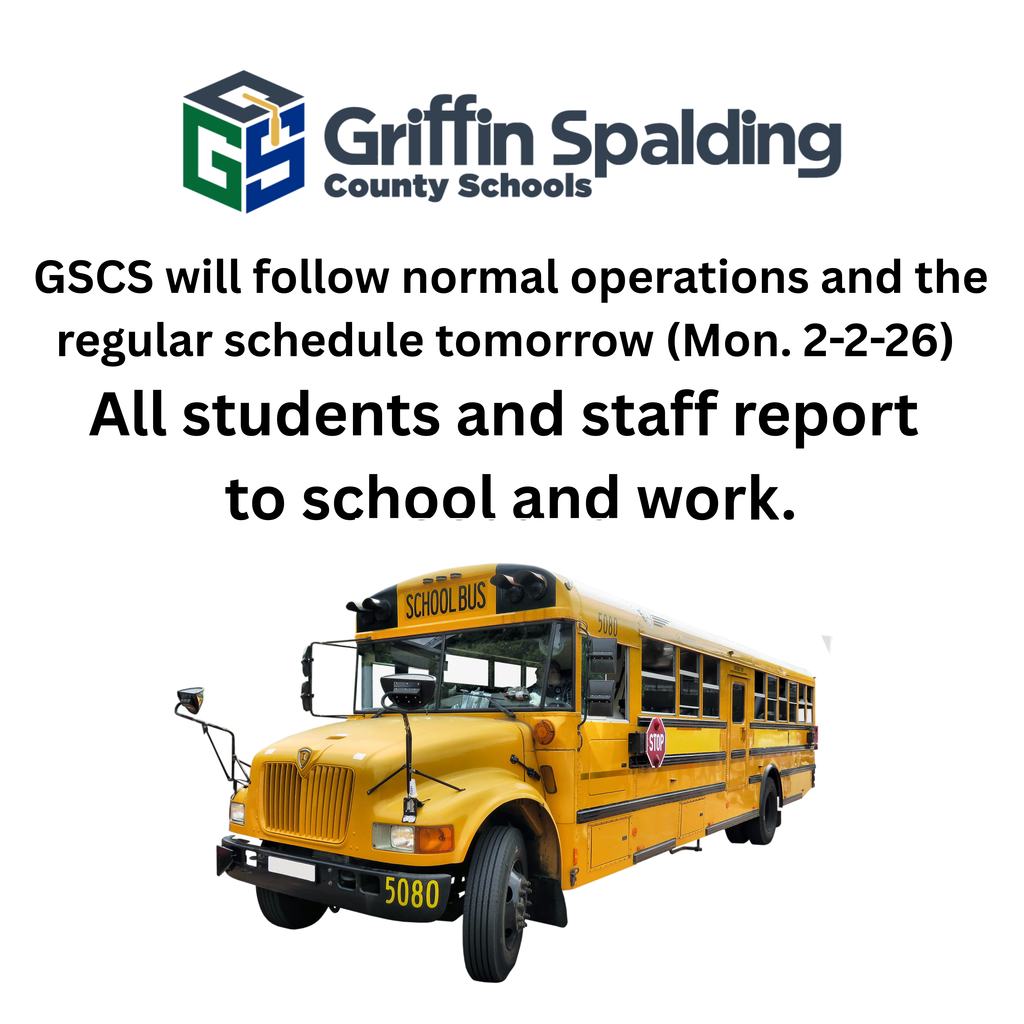 GSCS will follow normal operations  and schedule tomorrow (photo of school bus)