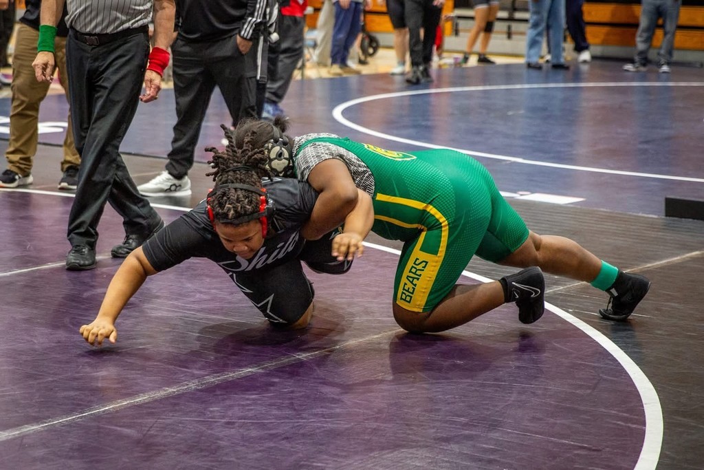 Azylah Miller competes in wrestling competition