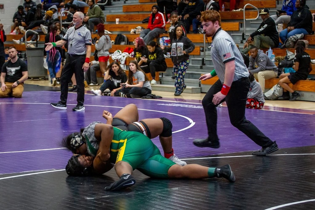 Azylah Miller competes in wrestling competition
