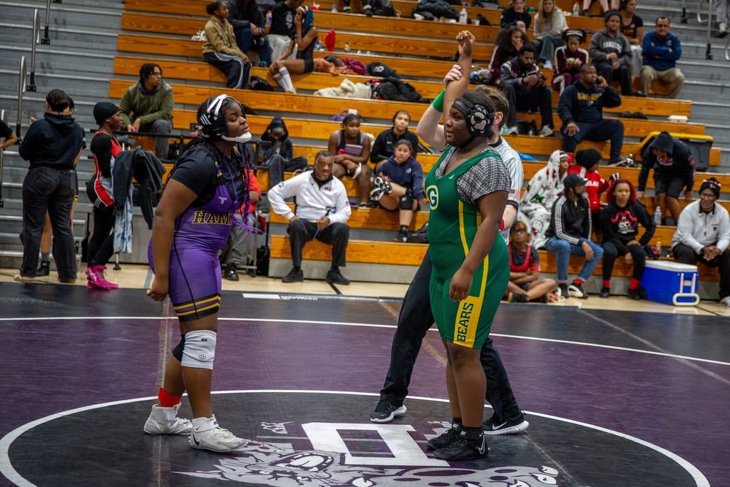 Azylah Miller competes in wrestling competition