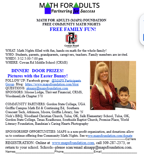 CRMS Math Night 3-12-26