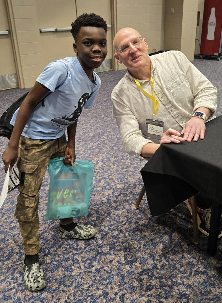 boy with author Gordon Korman