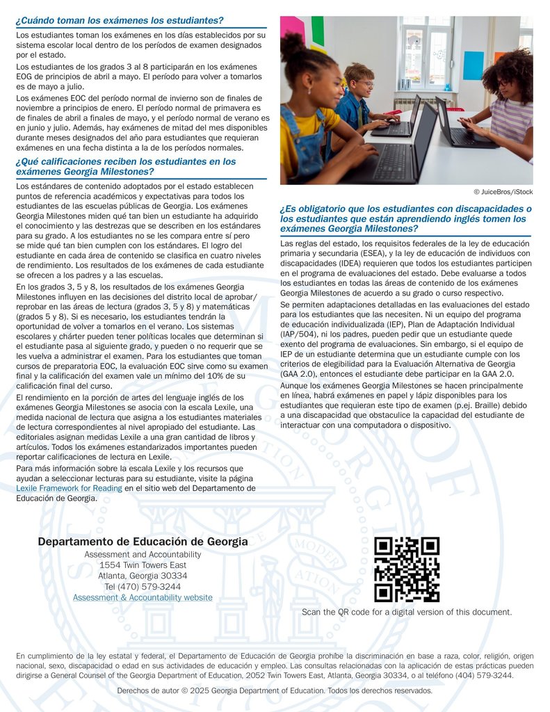 Q&A for families, in Spanish