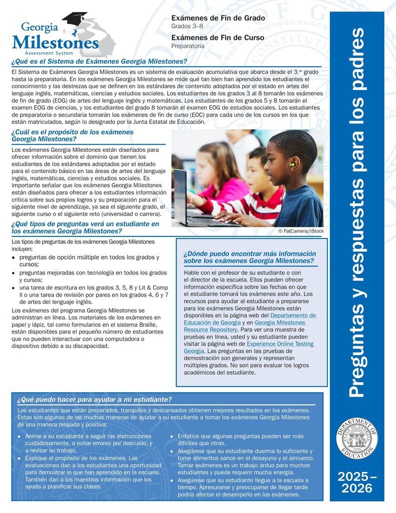 Q&A for families, in Spanish, page 2