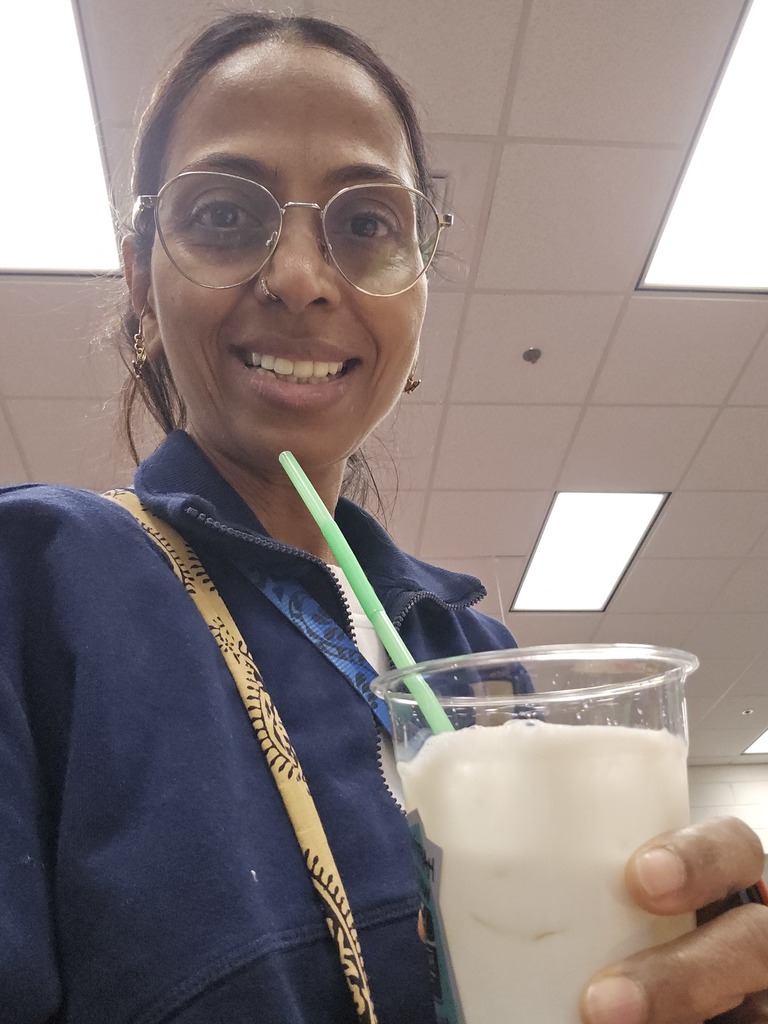 teacher with soft drink