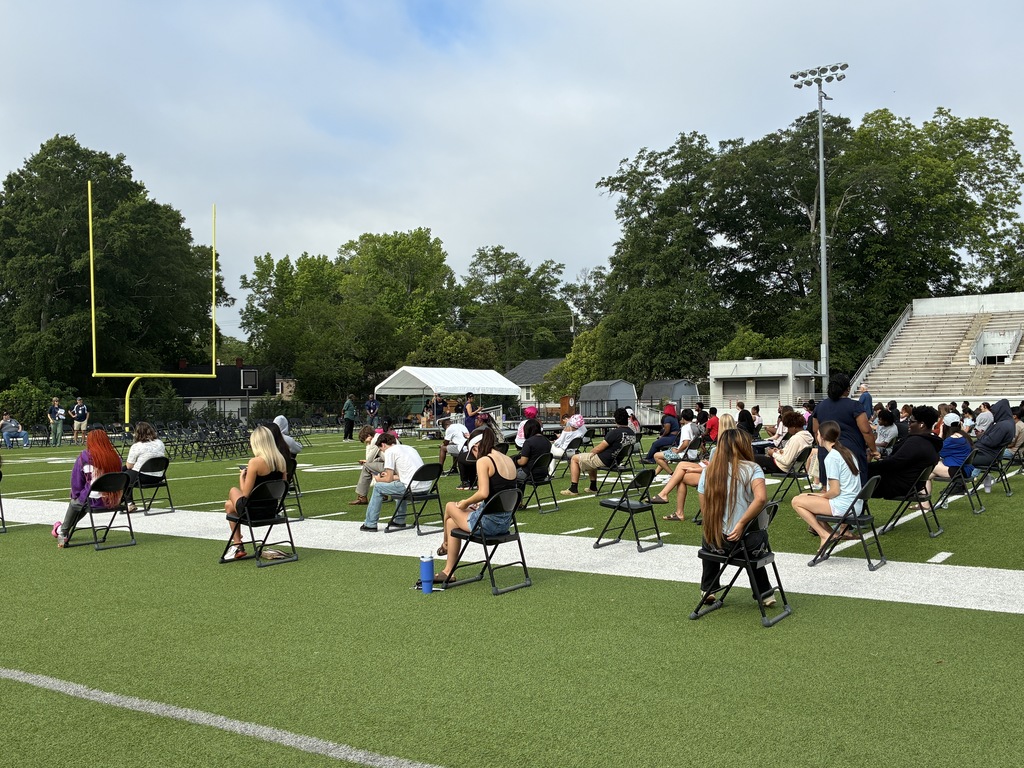 students on field