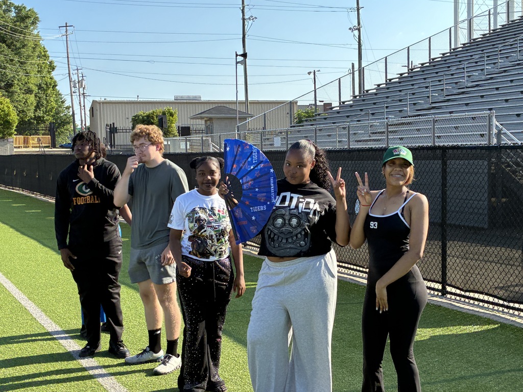 students on field