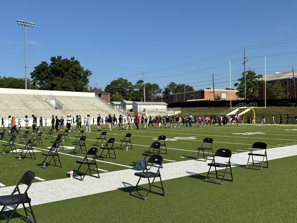 students on field