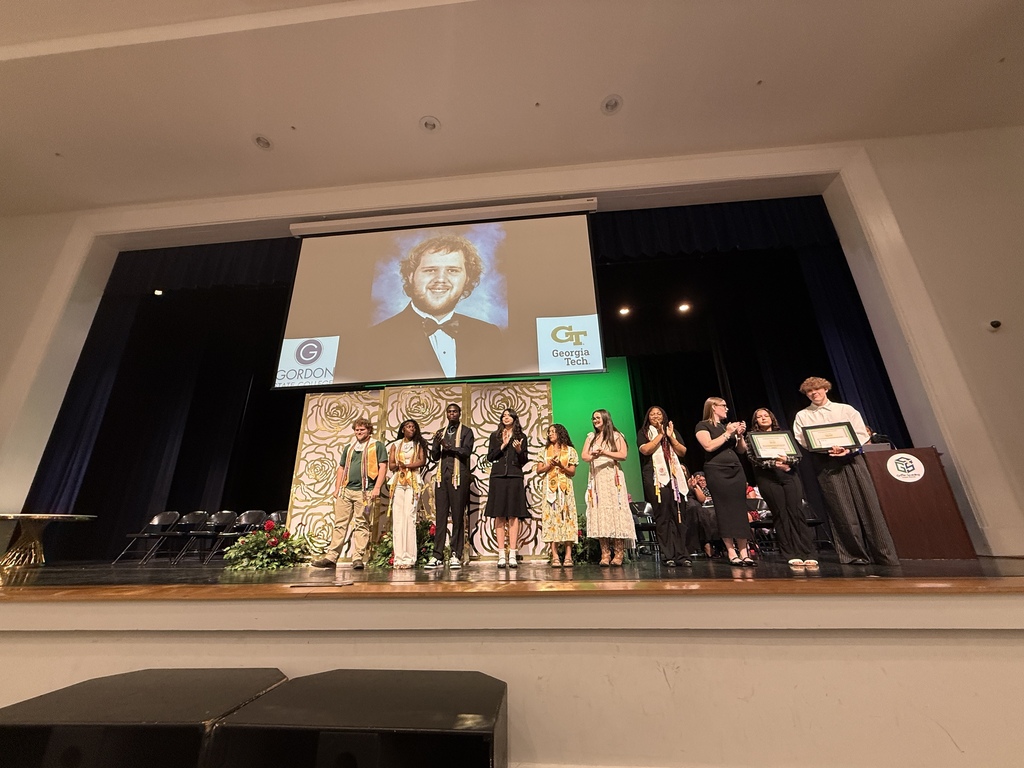 students on stage
