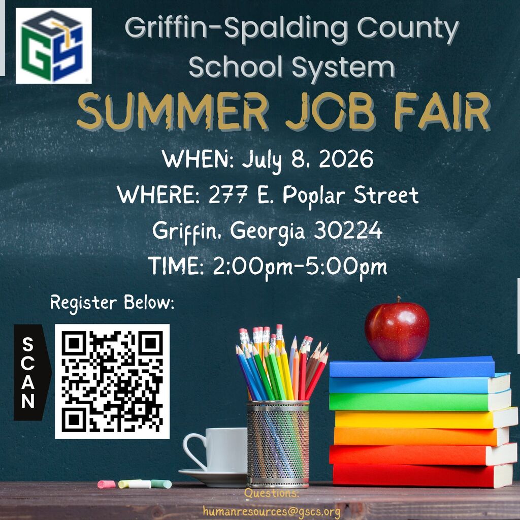 chalkboard with job fair details