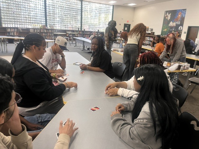 Students play UNO