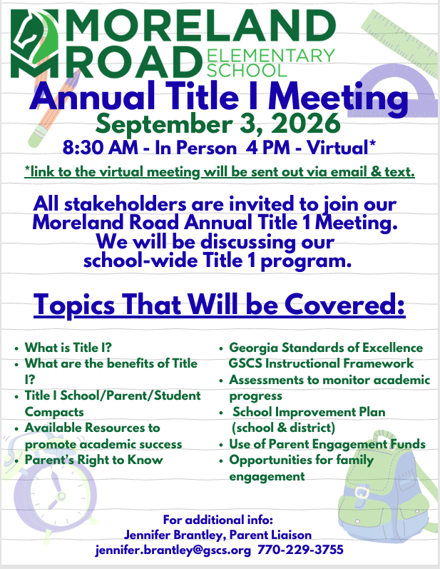 Title 1 Meeting Flyer