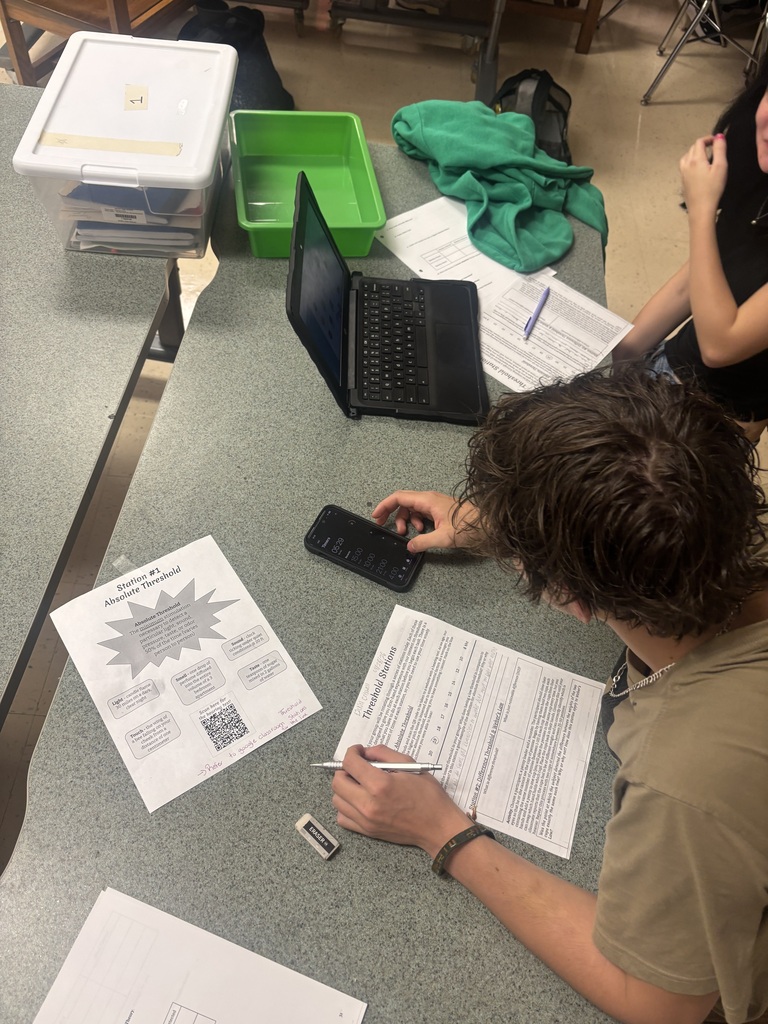 Students test the range of their hearing in AP Psych