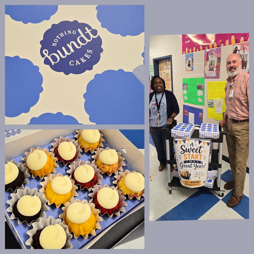 collage with bundtinis, admin and cart, and logo on box