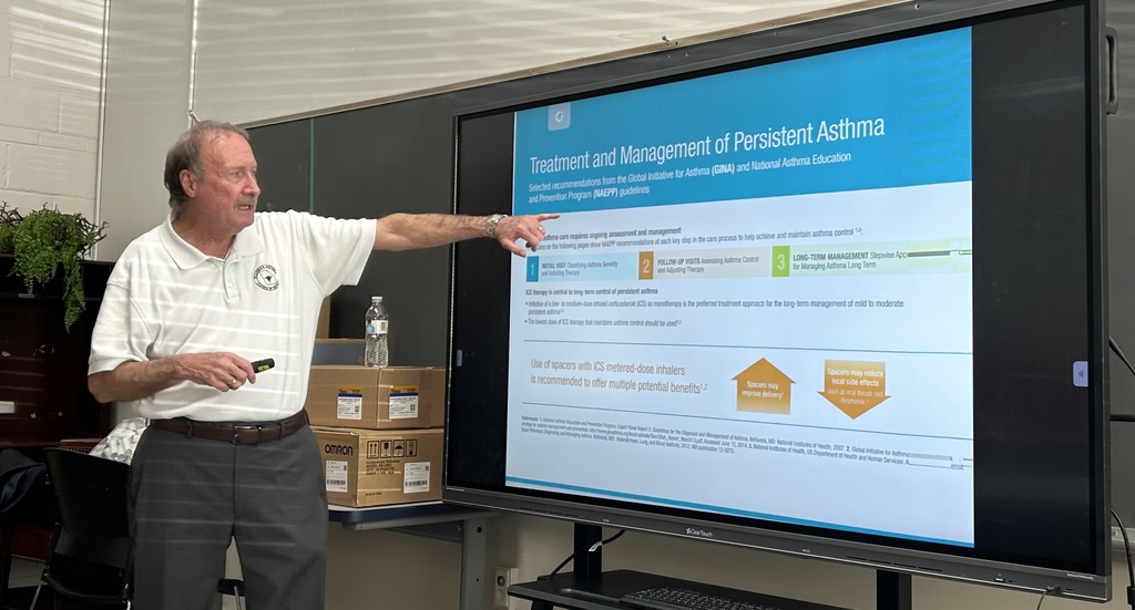 Jon Ramsey President of the Georgia Asthma Coalition providing training to GSCS school nurses