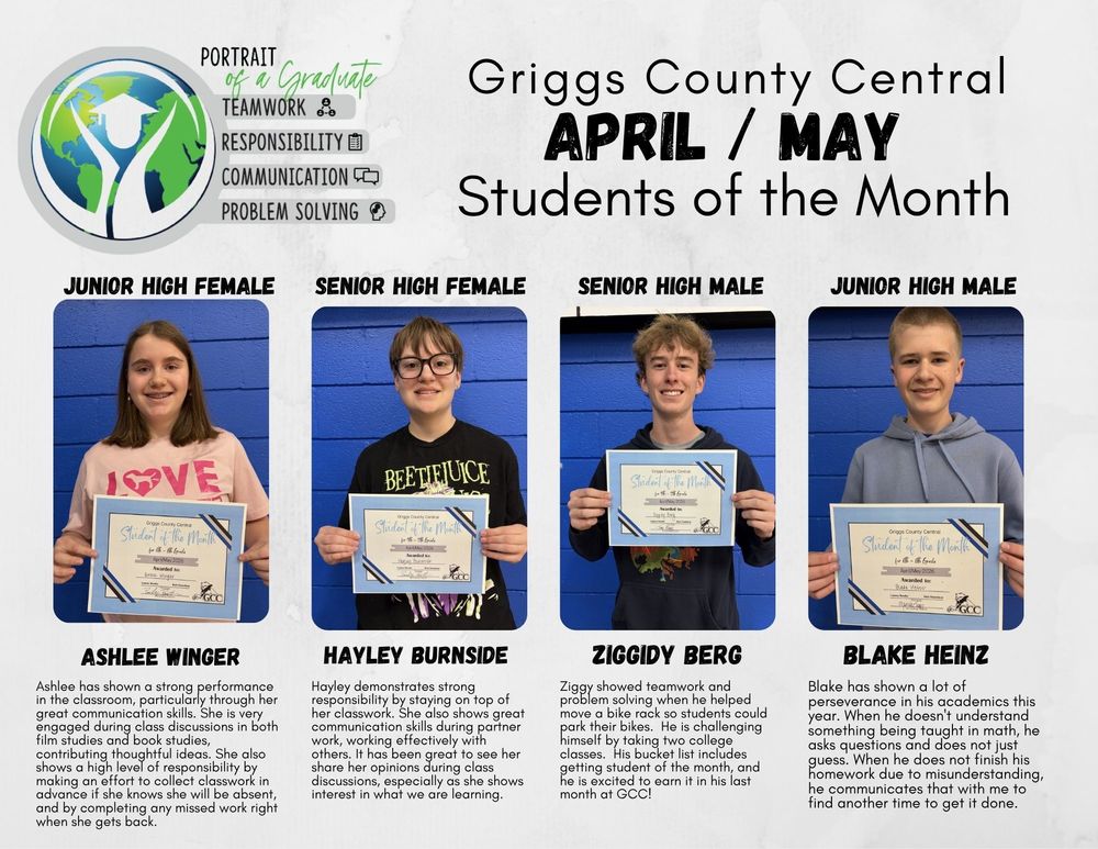 April/May Students of the Month