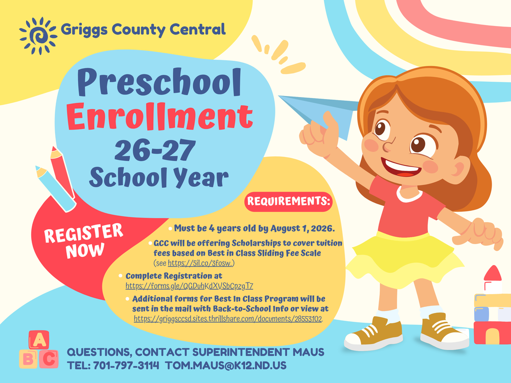 Preschool Enrollment 26-27 School Year