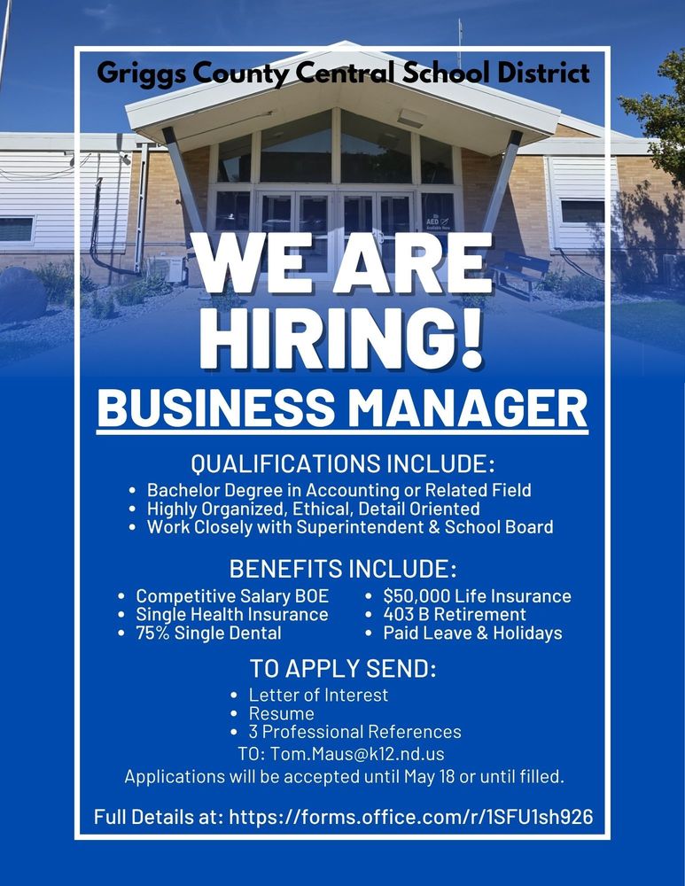 Blue School We Are Hiring Flyer Business Manager