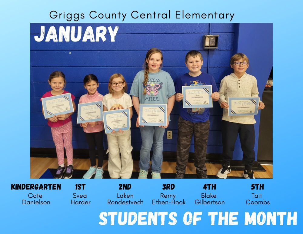 January Elementary Students of the Month