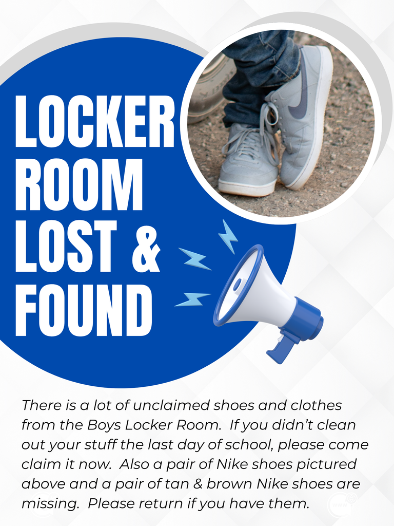 Boys Locker Room Lost & Found