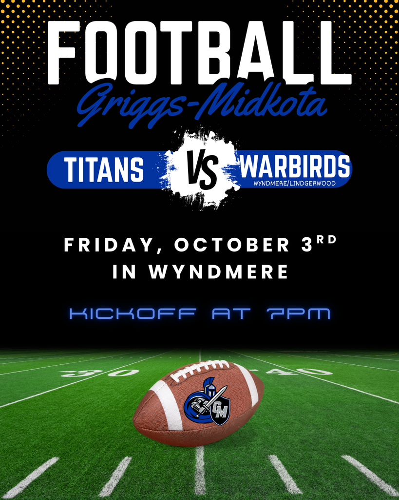 Football at Wyndmere at 7pm 10/3