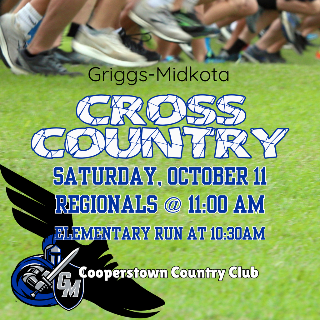 Cross Country Regionals at 11am Cooperstown Country Club. Elementary at 10:30am