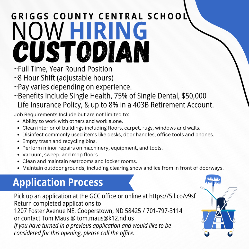 GCC Now Hiring Custodian