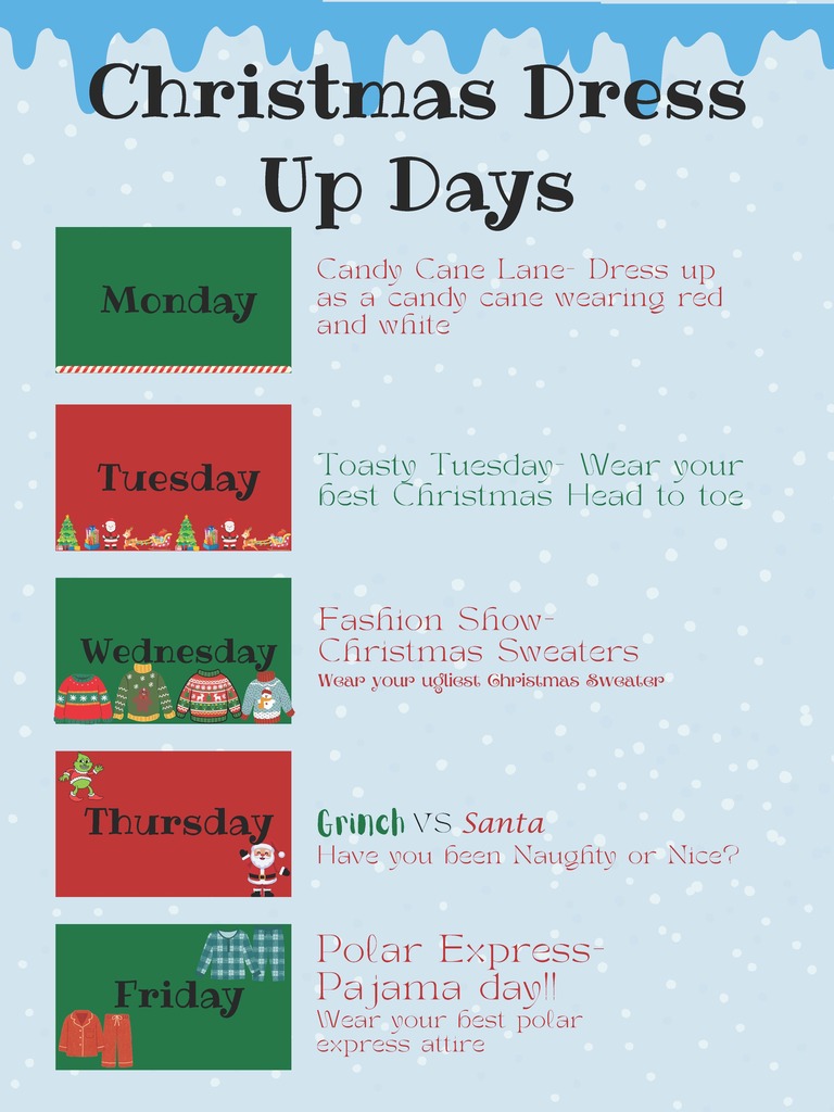 Christmas Dress Up Days