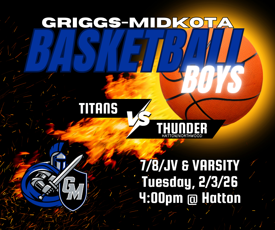 Boys 7/8/JV/V Basketball 2/3 4pm @Hatton