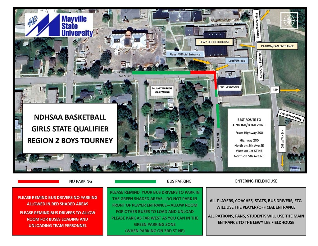 MSU Map-Fans park to the east of the building and enter through the main doors.