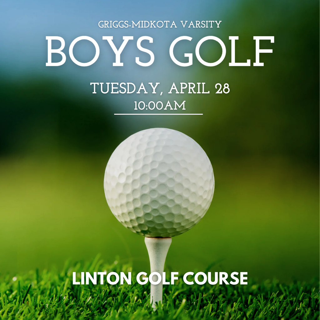 Green & White Simple Minimalist Boys Golf 4/28 at 10am @Linton GC