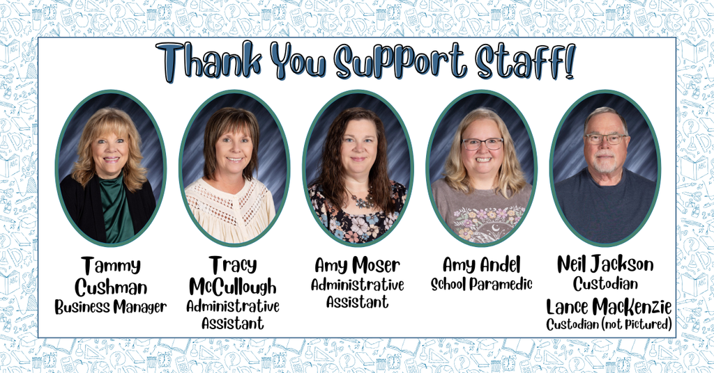 Thank You Support Staff. Pictures of Office, Paramedic, Custodians