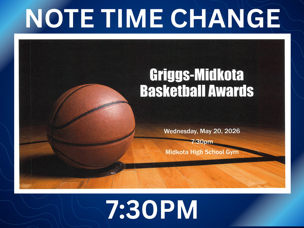 Note Time Change of G-M Basketball Awards to 7:30pm.