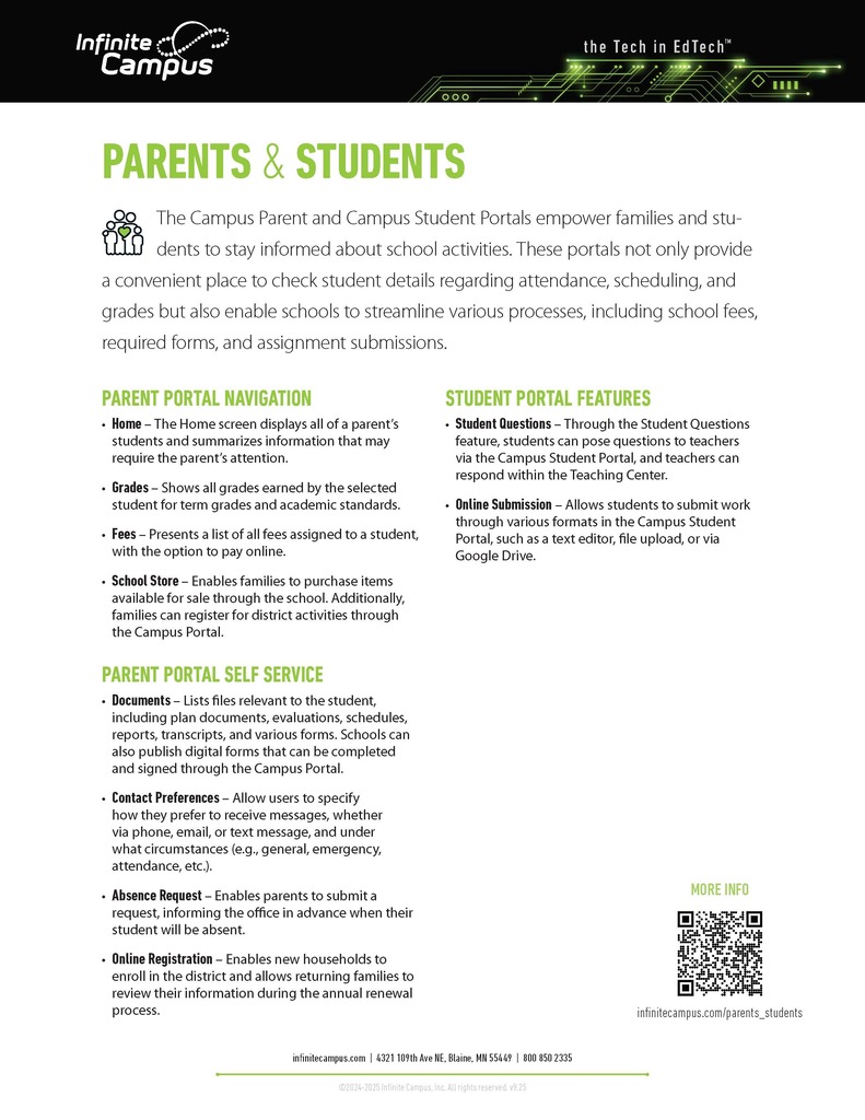 Infinite Campus Parent-Student Info (PDF at https://aptg.co/knmx_r)
