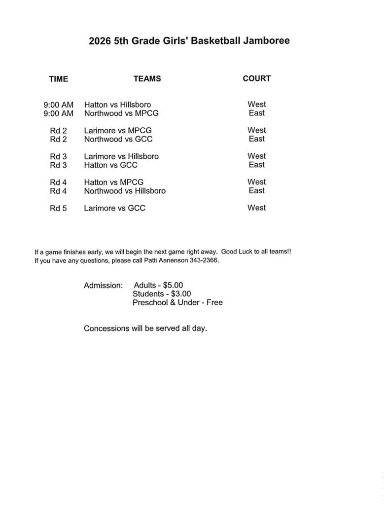 5th Grade Girls Basketball Jamboree 10/10/26 in Larimore at https://aptg.co/hNK2Sd