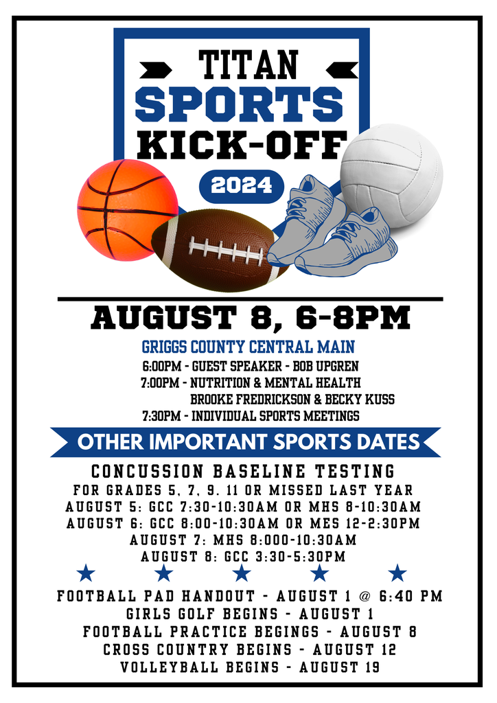 Titan Sports Kick-Off Event & Other Important Sports Dates
