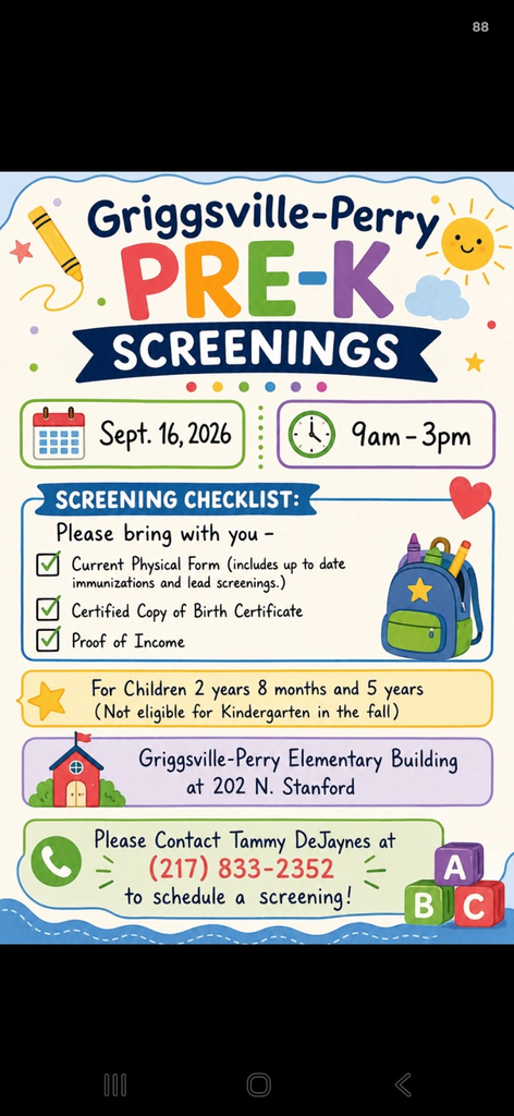 PreK screenings