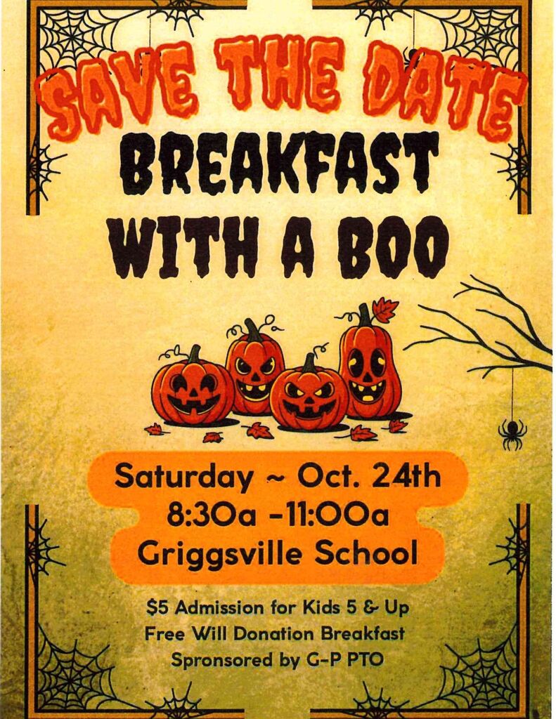 Breakfast with a Boo. Saturday, October 24 8:30-11:00am