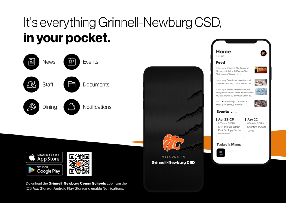 Marketing for Grinnell-Newburg Comm Schools app