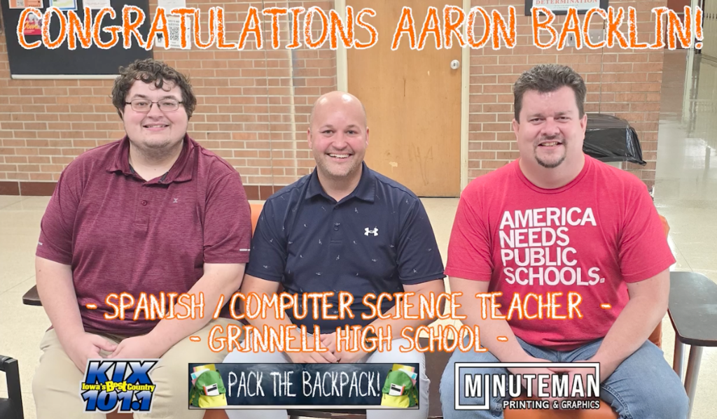 Aaron Backlin wins Kix101.1 Pack the Backpack 