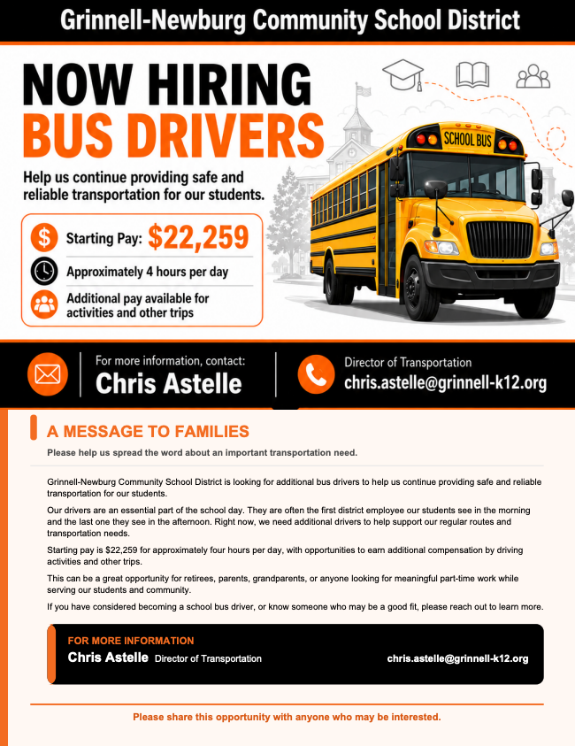 Now Hiring Bus Drivers