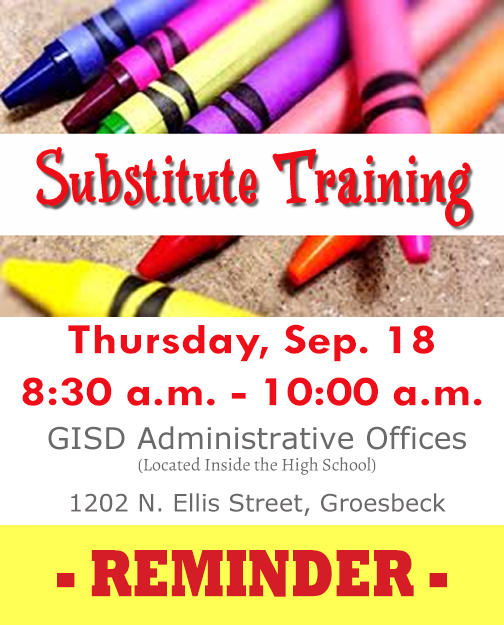 Sub Training Reminder