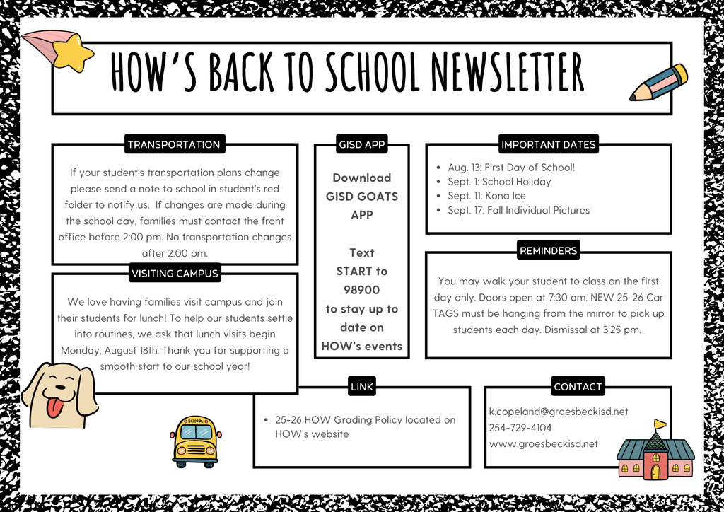 Back2School Newsletter