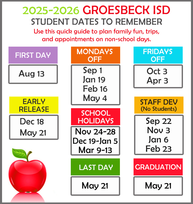 2025 26 Calendar Days for Students Off