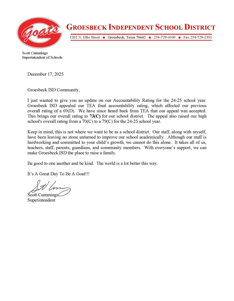 accountability rating letter