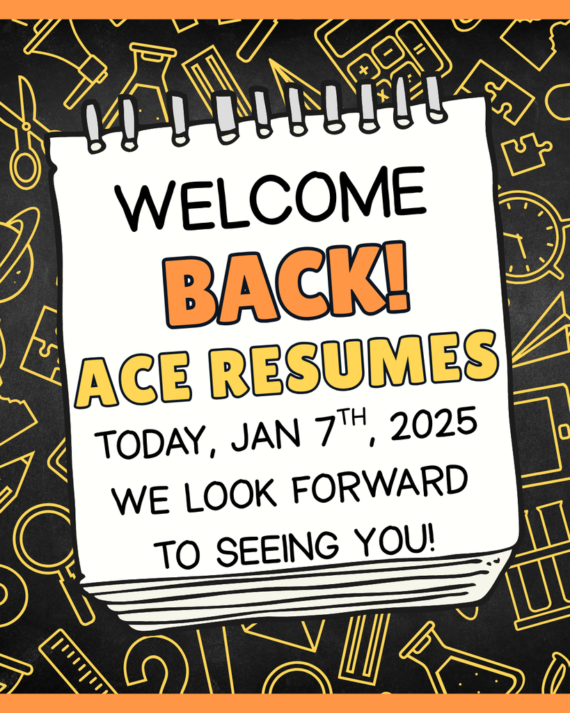 Welcome back and Happy New Year! ACE regular programming resumes Jan 7th!
